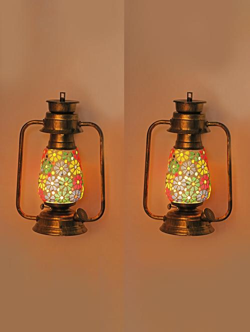 vintage wall lamp light of antique lantern design, pack of 2 - 18838897 - Very Small Image - 1