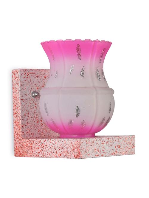 wall chair designer wall light / night lamp of romantic pink stylish wood & colorful glass shade, led compatible -w6 - 18839529 - Very Small Image - 1