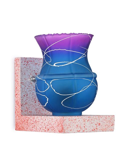 wall chair designer wall light / night lamp of romantic pink stylish wood & colorful glass shade, led compatible -w9 - 18839538 - Very Small Image - 1