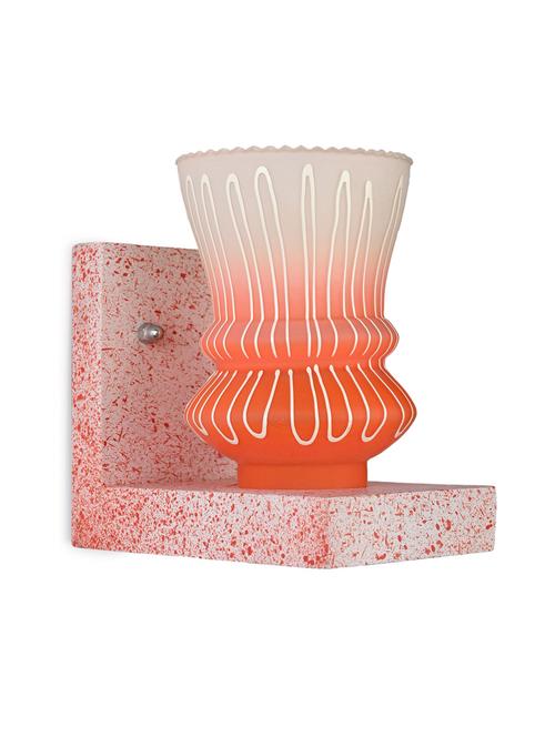 wall chair designer wall light / night lamp of romantic pink stylish wood & colorful glass shade, led compatible, set of 2-w13 - 18839551 - Very Small Image - 1