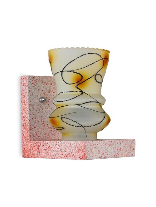wall chair designer wall light / night lamp of romantic pink stylish wood & colorful glass shade, led compatible -w16 - 18839559 - Very Small Image - 1