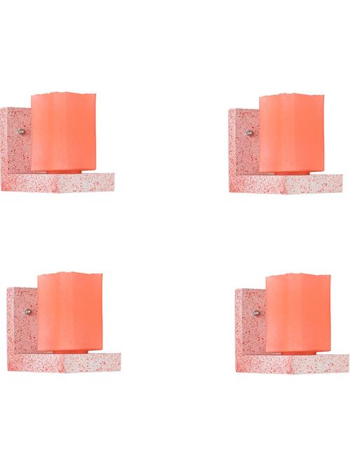 wall chair designer wall light / night lamp of romantic pink stylish wood & colorful glass shade, led compatible, set of 4-wa27 - 18839589 - Very Small Image - 1