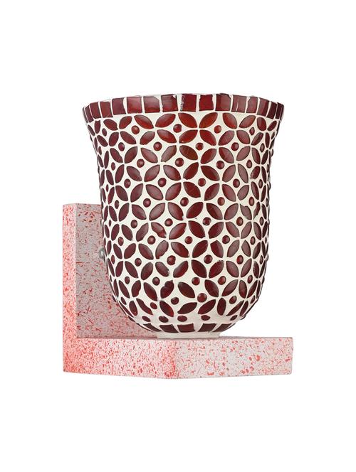 wall chair designer wall light / night lamp of romantic pink stylish wood & colorful glass shade, led compatible, set of 2-w1 - 18839592 - Very Small Image - 1