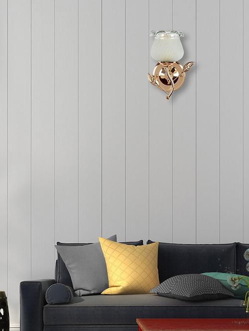 designer sconce wall lamp/light of golden metal and glass with fixture, compatible with 5 to 60 watt led & other bulb op99 - 18840473 - Very Small Image - 1