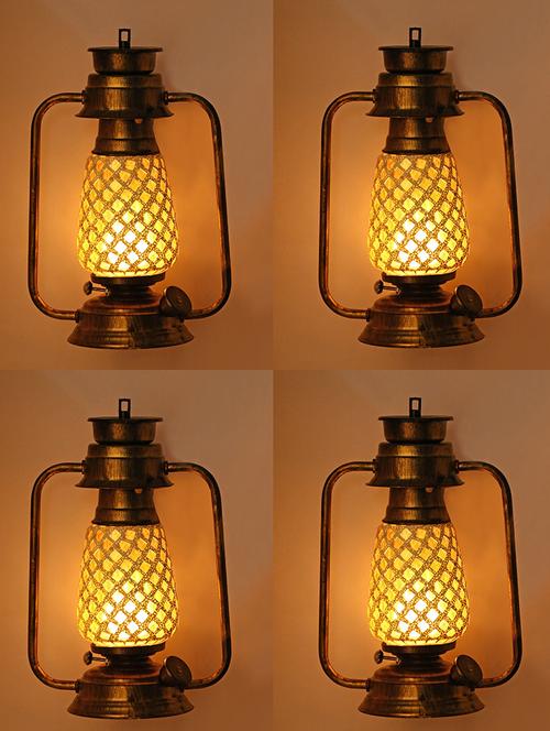 antique wall mount lantern lamp with glass hand decorated with colorful articles for special lighting effects(set of 2)_vc23 - 18840499 - Very Small Image - 1