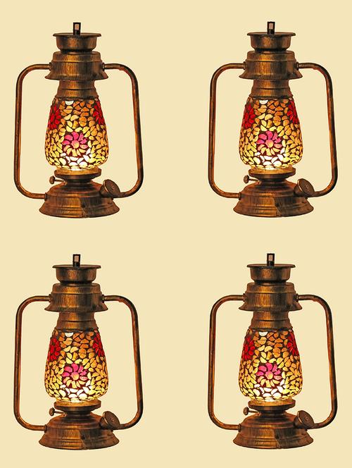 antique wall mount lantern lamp with glass hand decorated with colorful articles for special lighting effects(set of 2)_vc24 - 18840502 - Very Small Image - 1