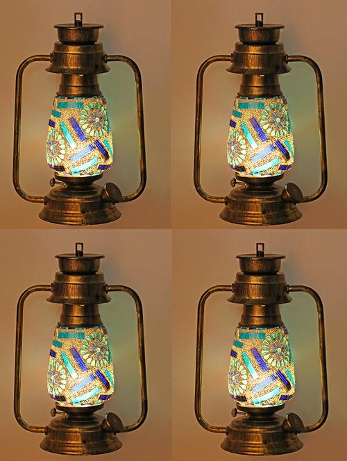 antique wall mount lantern lamp with glass hand decorated with colorful articles for special lighting effects(set of 2)_vc26 - 18840508 - Very Small Image - 1