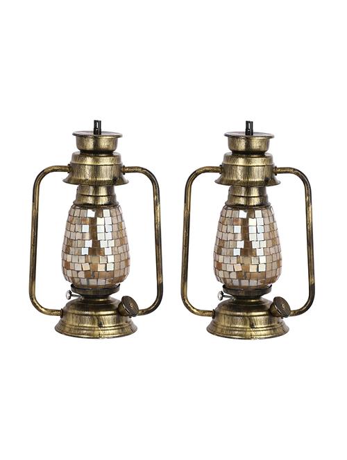 antique wall mount lantern lamp with glass hand decorated with colorful articles for special lighting effects(set of 2)_vc20 - 18840522 - Very Small Image - 1