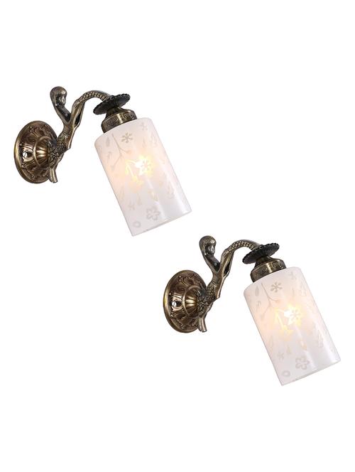 stylish decorative colorful wall lamp/ light, glass & metal, pack of 2 -e1 - 18840636 - Very Small Image - 1