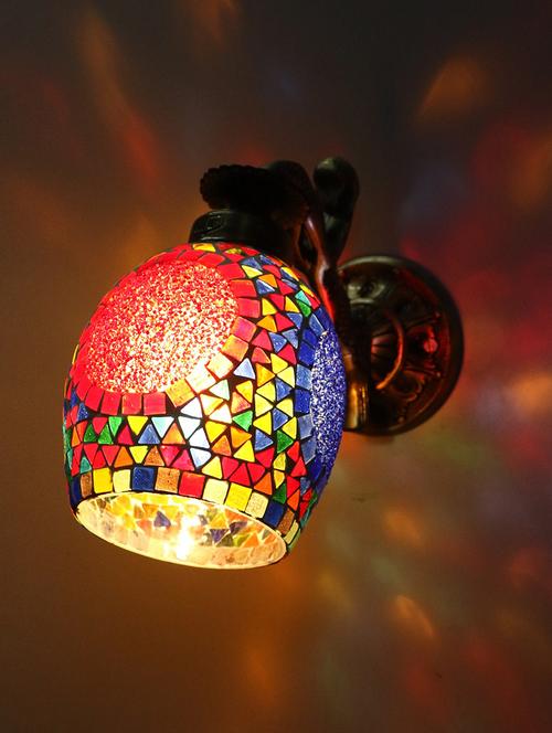 stylish decorative mozaic wall lamp/ light, glass & metal, b22 -j1 - 18840653 - Very Small Image - 1