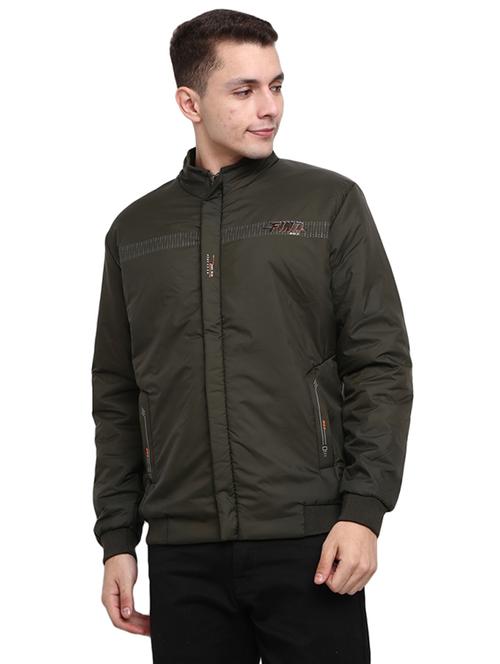 mandarin neck solid casual jacket - 18843080 - Very Small Image - 1