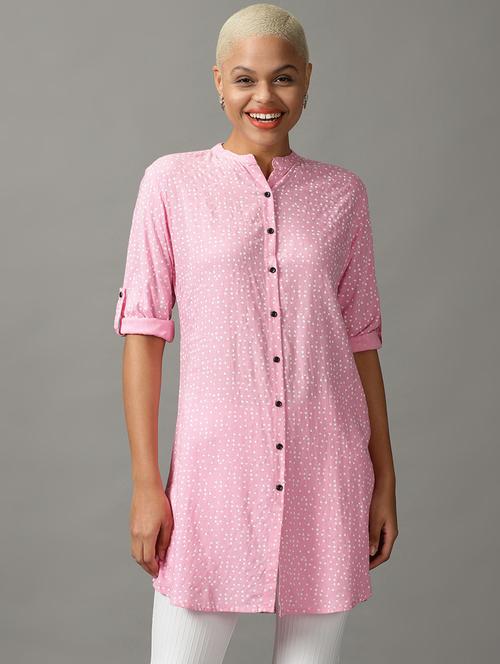 pink viscose regular shirt - 18843181 - Very Small Image - 1