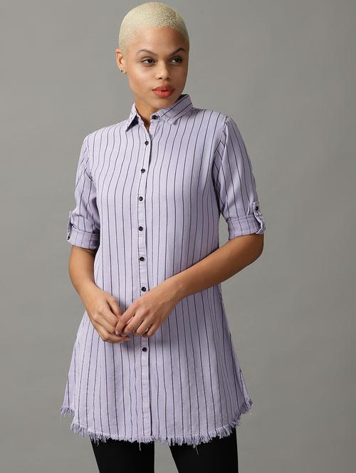 lavender cotton regular shirt - 18843184 - Very Small Image - 1