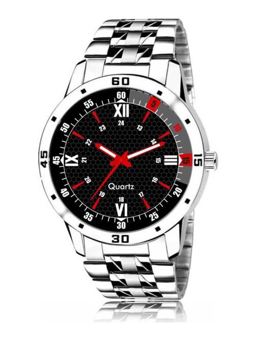 sports design adjustable length black dial stainless steel chain analog watch - 18844205 - Very Small Image - 1