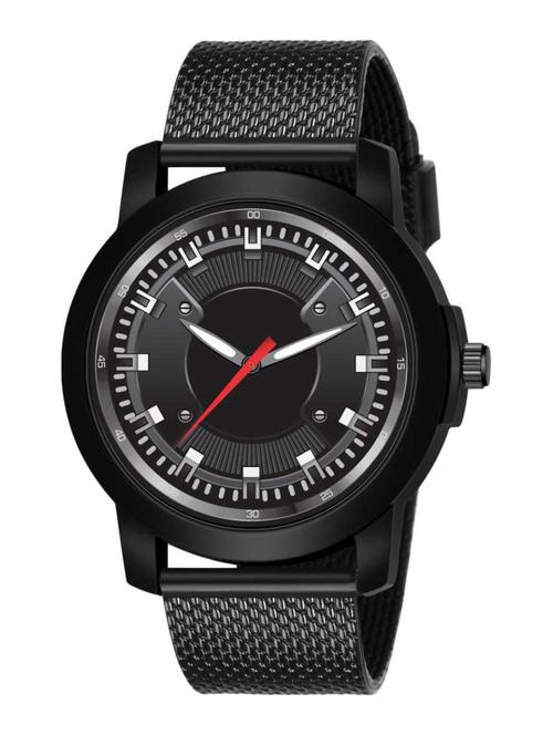latest black dial black strap stylish analog watch - 18844307 - Very Small Image - 1