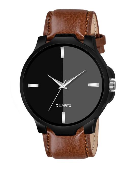 csd-36-black-brown double shade black dial and brown strap boys watch - 18844377 - Very Small Image - 1