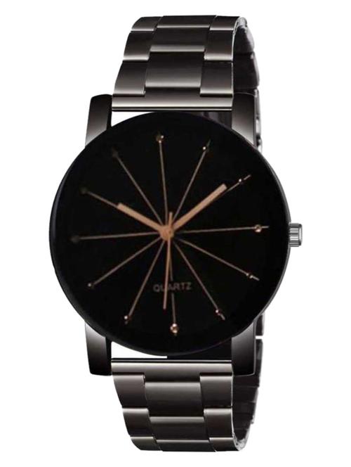 crycal glass black men and women wrist watch - 18844593 - Very Small Image - 1