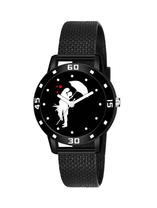 black stylish couple design dial-pu strap watch for women watch - 18845045 - Very Small Image - 1