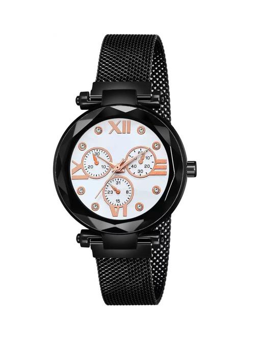 roman white dial black magnet strap girl watch - 18845078 - Very Small Image - 1
