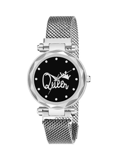 queen dial silver magnetic strap analog watch for girls and women analog watch - 18845084 - Very Small Image - 1