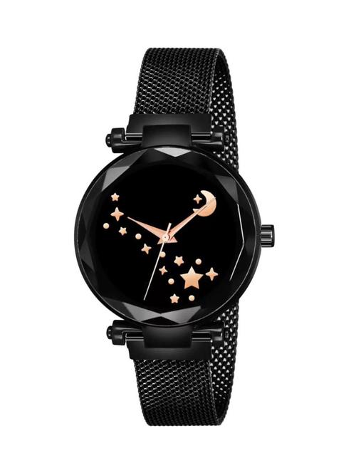 idaka chand black dial black magnet strap girl watch - 18845109 - Very Small Image - 1