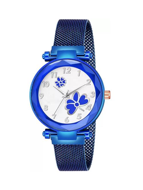 fashion blue flower dial blue case girl watch - 18845122 - Very Small Image - 1
