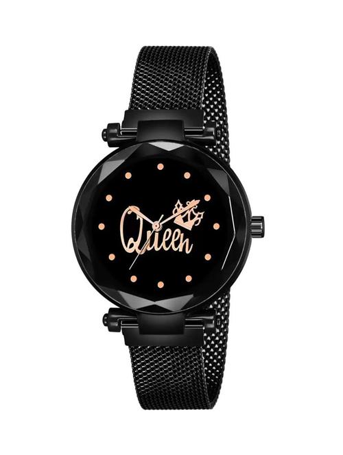 idaka chand black dial rose magnet strap girl watch - 18845147 - Very Small Image - 1