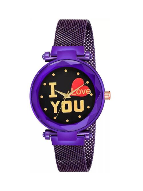 i love you black dial purple magnet girl watch - 18845162 - Very Small Image - 1