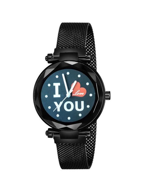 i love print bblack dial black megnet women watch - 18845501 - Very Small Image - 1