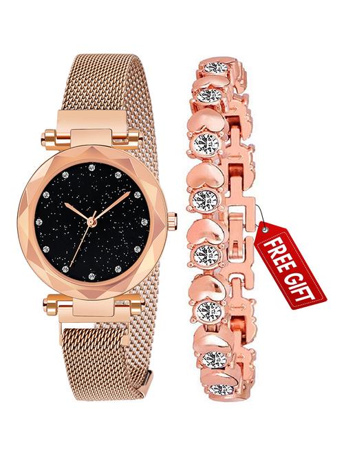 dimond dial magnet strap with silver two braclert for women analog watch - 18845554 - Very Small Image - 1