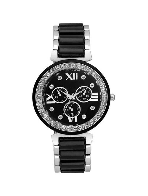 diamond round cash black silver crono dial db women watch - 18845564 - Very Small Image - 1