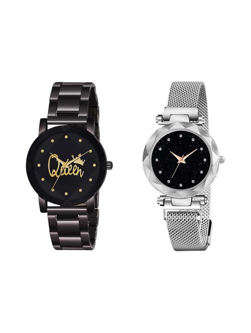 crystal-queen-bd-chain-women and luxury mesh magnet buckle starry silver 12 daimouns watch designer fashion wrist analog watch - 18845584 - Very Small Image - 1
