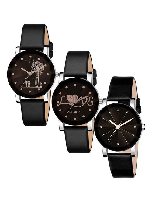 crystal black women analog wrist watch - 18845601 - Very Small Image - 1