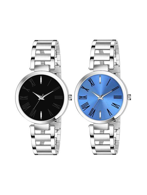 combo pack of two black and blue dial girls analog watch - 18845609 - Very Small Image - 1
