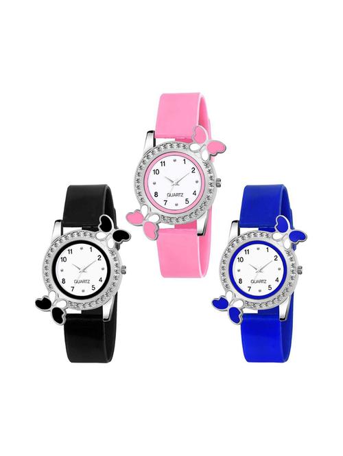 combo of butterfly on case watch for girls analog watch - 18845616 - Very Small Image - 1