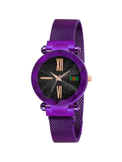 wrist watch sparkling diamond cat black magnetic strap luxury analog wrist watch - 18845839 - Very Small Image - 1