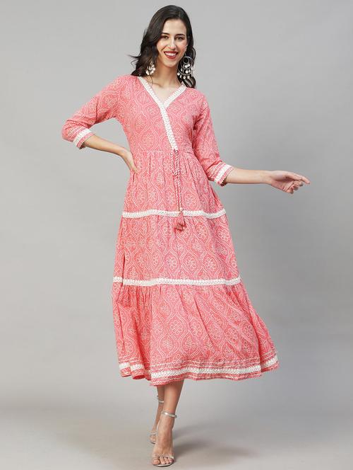 pink coloured flared kurta - 18847797 - Very Small Image - 1