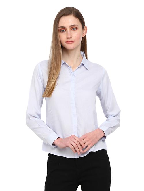 light blue rayon regular shirt - 18847946 - Very Small Image - 1