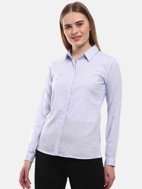 light blue rayon regular shirt - 18847950 - Very Small Image - 1