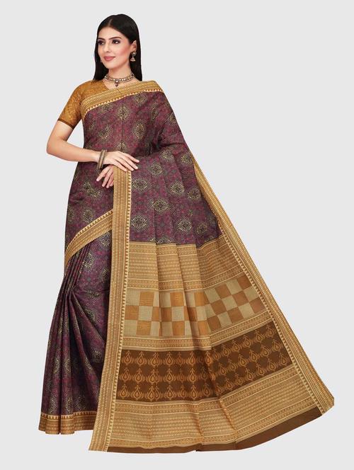 pink cotton printed saree - 18854843 - Very Small Image - 1