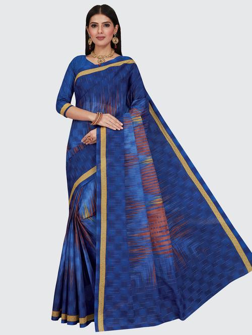 women's self design blue colored saree - 18854879 - Very Small Image - 1