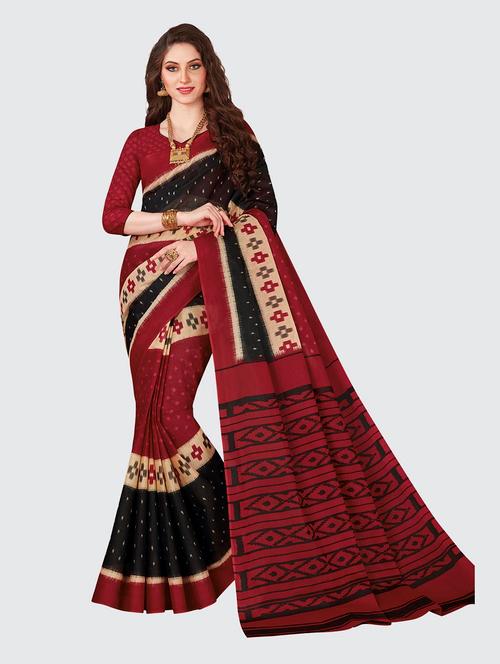 black printed saree - 18854959 - Very Small Image - 1