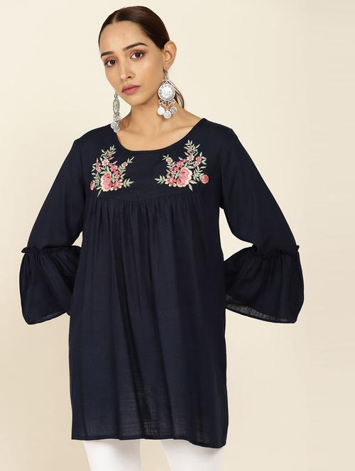 embroidered rayon kurta - 18861152 - Very Small Image - 1