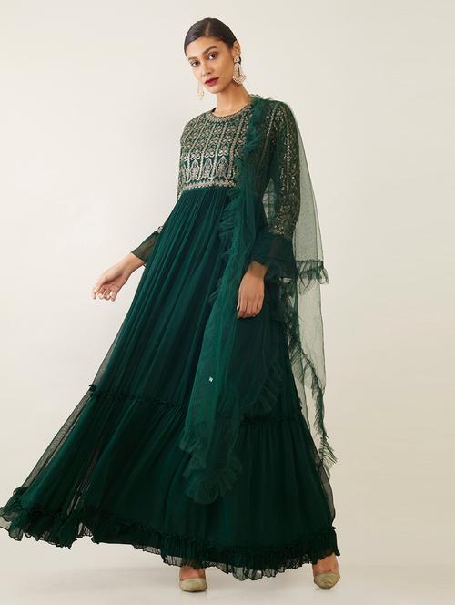 embellished georgette kurta - 18861258 - Very Small Image - 1