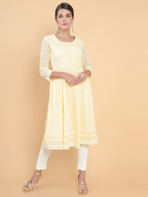 printed georgette kurta - 18861377 - Very Small Image - 1