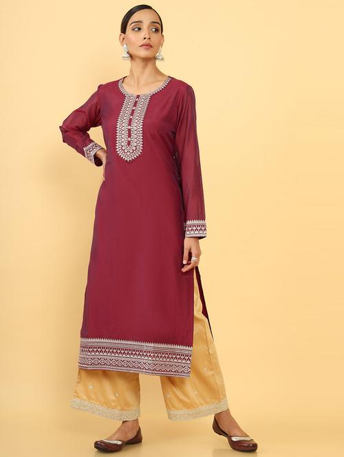 women's straight kurta - 18861666 - Very Small Image - 1