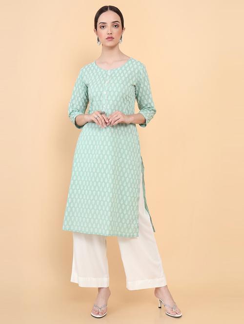 women's straight kurta - 18862566 - Very Small Image - 1