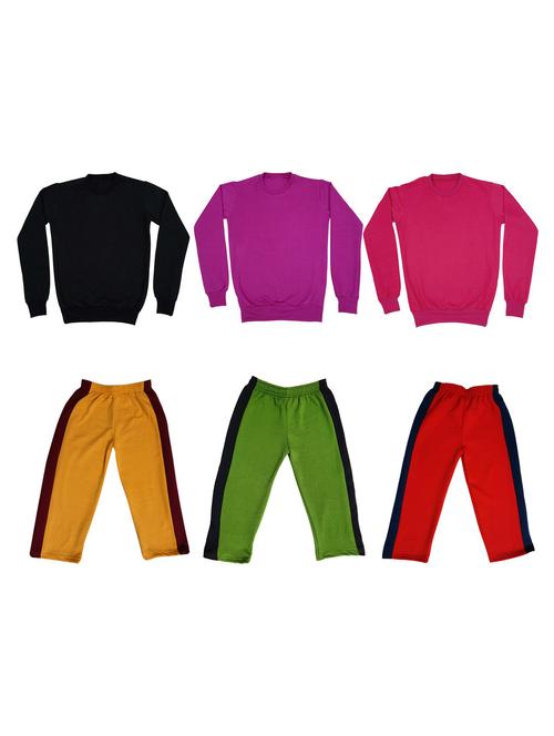 multi colored fleece full length twin sets & dungree - 18867337 - Very Small Image - 1