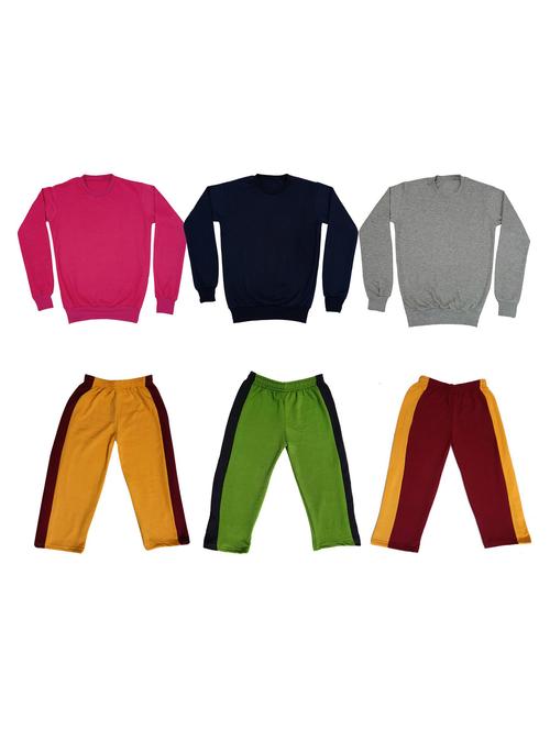 multi colored fleece full length twin sets & dungree - 18867347 - Very Small Image - 1