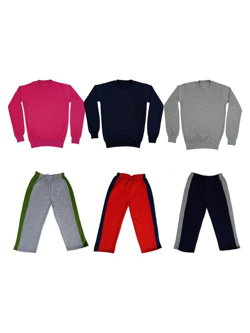 multi colored fleece full length twin sets & dungree - 18867374 - Very Small Image - 1